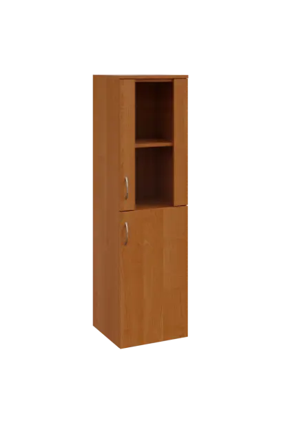 N 4 - 4DS kancelářská skříň, 1-dveřová/prosklená, pravá, 1450x400x400, olše jantar